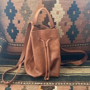 Madewell Leather Drawstring Backpack Purse EUC